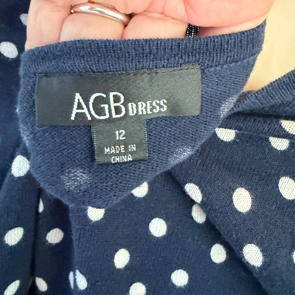 Navy and White Cardigan with Polka Dots - Picture 2 of 5